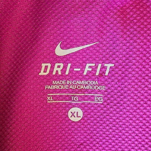 Nike Dri Fit 1/4 Zip Athletic Workout Long Sleeve Top Magenta Pink Women XLarge - Picture 4 of 8